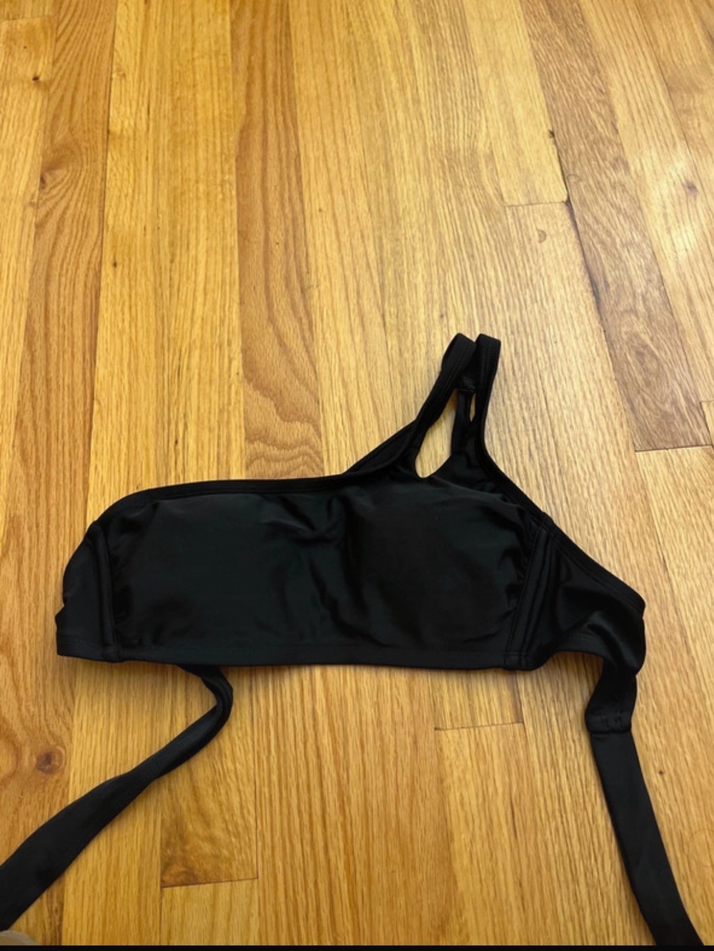 Xhilaration Black One-Shoulder Bandeau Bikini Top D/DD